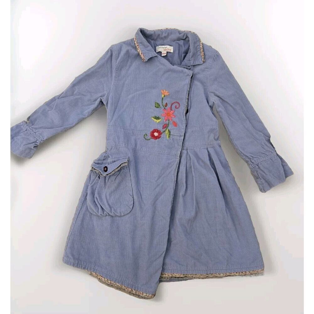 Catimini Atelier Vintage Dress Size 5T Powder Blue Floral embroidery